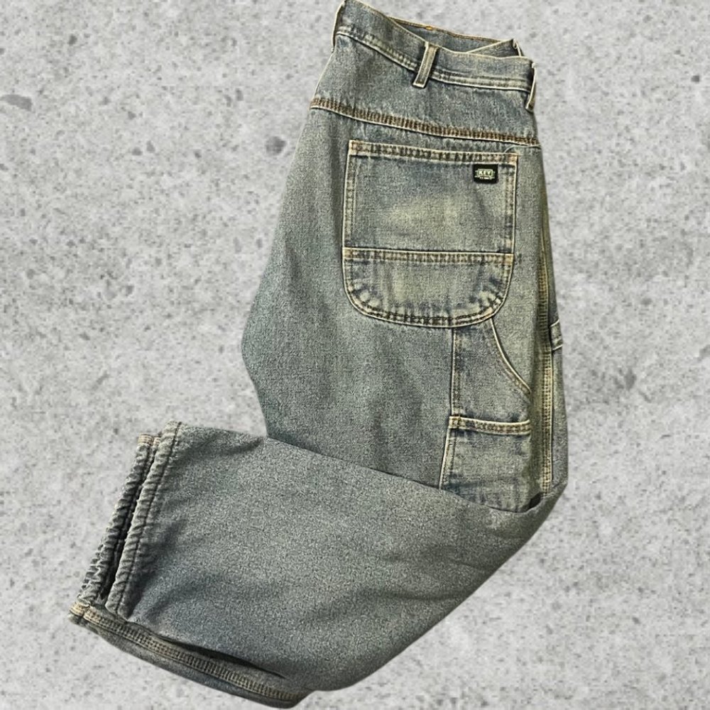 Vintage Carpenter Loose Fitted Lined Jeans Key Brand Size 36x30